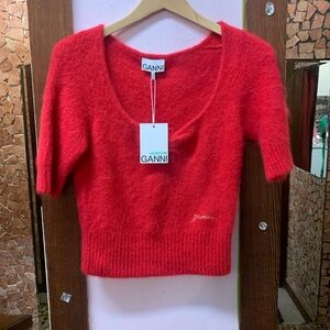 Ganni Scarlet Scoop Neck Sweater